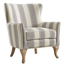 Dorel Living Reva Accent Chair Living Room Armchairs Gray Stripe Walmart Com Walmart Com