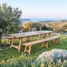 Banc De Jardin En Teck Recycle L300 Maisons Du Monde Outdoor Farmhouse Table Garden Table Garden Table Plans