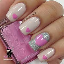 Simple red manicure with white heart accent nail. Easy Heart Nail Art
