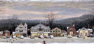 Norman Rockwell Invites You On A Holiday Walk In Stockbridge Main Street At Christmas Home For Christmas Wh Norman Rockwell Art Norman Rockwell Winter Art