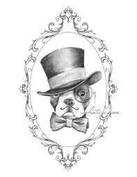 Boston Terrier Gentleman In Top Hat And Bow Tie By Aphotica 15 00 Dog Tattoos Boston Terrier Tattoo Dog Tattoo