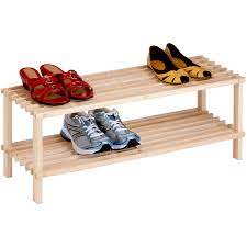 Original amount $191.29 save 18%. Honey Can Do 2 Tier Unfinished Natural Wood Shoe Rack Walmart Com Walmart Com