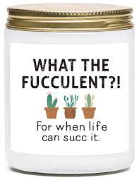 Amazon.com: Gift for Plant Lover, What The F-culent Candle, Gift for Plant  Lover, Crazy Plant Lady, Women, Friend, Vanilla Scented Candle : Home &  Kitchen