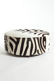 42 inches by 42 inches and 12 inches high. Zebra Round Cowhide Ottoman Stool Pouf Coffee Table Homelosophy