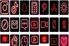 Maybe you would like to learn more about one of these? Neon Red App Icons For Iphone On Ios 14 Or Ios 15 Free