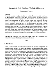 Children symbolically represent as they play, making and adapting play props. Doc Creativity Development In Early Childhood The Role Of Educators D O Connor Academia Edu