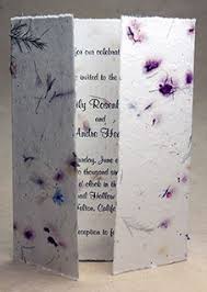 6 X 9 Bifold Seed Paper Invitation With Purple Stock Tree Fern Bachelor Buttons Craft Paper Invitation Seed Paper Invitations Paper Crafts