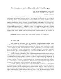 Uniunea europeana (u.e.) nu este o federatie ca statele unite ale americii. Http Www Ugb Ro Juridica Issue1ro 9 Deficitul De Democratie In Politica Decizionala A Ueamititeloaiero Pdf
