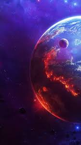 Wage war across the galaxy with three unique and powerful races. Fiery Blue Planet Wallpaper Space Art Planets Wallpaper Outer Space Wallpaper