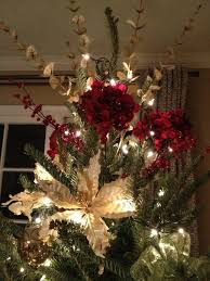Silk Flower Spray Christmas Tree Topper Red And Gold Christmas Tree Toppers Christmas Tree Toppers Unique Christmas Tree Themes