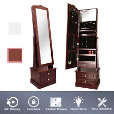 Get it as soon as thu, sep 3. Luxury Stand Jewelry Armoire Set 72 Led Jewelry Cabinet With 2 Drawers Rotating Base 17w X 14d X 64h In Espresso Buy Online In Angola At Angola Desertcart Com Productid 144402254
