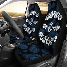 Guam Seal Navy Hibiscus Palm Leaves Car Seat Covers Set Of 2 Car Seat Cover Sets Leaf Car Carseat Cover