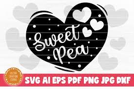 Download Sweet Pea Heart Valentines Day Svg Graphic By Vectorcreationstudio Creative Fabrica