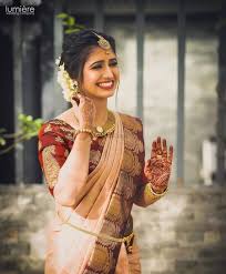 Real Brides In Lightweight Bridal Outfits Prove Less Is More Indian Bride Outfits Bridal Blouse Designs Bridal Sarees South Indian