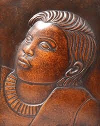 Sold at Auction: Beryl McCarthy Wynnyk, Beryl Wynnyk WPA Era Hammered  Copper Figural Relief Sculptural Plaque c1930s