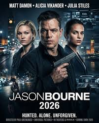 🎬 JASON BOURNE (2026) 🕶️🔥🌍 ⭐ Matt Damon • Alicia Vikander • Julia  Stiles 🎭 Action • Spy Thriller • Suspense 💬 “You can erase a name… but  not the truth.” Jason