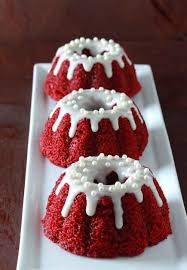 They're made with orange zest. Mini Red Velvet Bundt Cakes Desserts Mini Bundt Cakes Mini Bundt Cakes Recipes