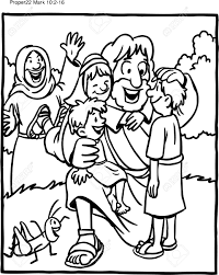 These alphabet coloring sheets will help little ones identify uppercase and lowercase versions of each letter. Coloring Page Of Jesus With Children Royalty Free Cliparts Vectors And Stock Illustration Image 126873873
