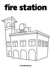 Coloring Page Firehouse Bing Images Station Printable Fire Station Fire Truck Party