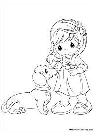 coloriage moments precieux et son chien point par