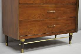 I made this 6 drawer tall dresser with simple pocket hole joinery and materials from the home center. Vintage Mid Century Modern Bassett Walnut Long Dresser Chest Of Drawers Credenza Metal Stretcher Danish Home Living Bedroom Furniture