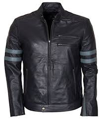 Men Retro Hybrid Mayhem Brad Pitt Black Genuine Leather Gear Jacket Leather Jackets For Sale Designer Leather Jackets Leather Jackets Online