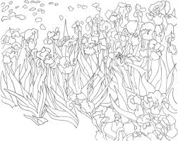 Pin By Mariya Glamazdina On Art Van Gogh Irises Van Gogh Coloring Sunflower Coloring Pages