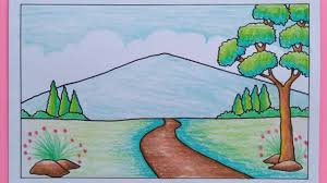 Salah satu obyek gambar pemandangan yang mudah digambar adalah air terjun. Gambar Pemandangan Gunung Yang Mudah Ditiru Greatnesia