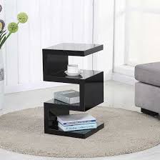 Trio Modern Side Table In Black High Gloss In 2020 Modern Side Table Contemporary Side Tables Black Side Table
