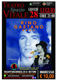 Le note di Rino Gaetano stasera al Teatro Spazio Vitale di Nettuno
