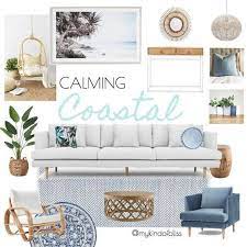 Homedecor Calming Coastal My Kind Of Bliss Boho Style Hamptons Pom Pom Cane Furn Coastal Style Bedroom Beach House Decor Living Room Beach House Decor Bedroom