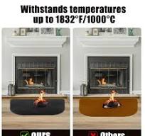 Fire Resistant 2x4 Rectangular Fiberglass Hearth Rug - Fireproof 1000  U00b0F Protection Fireproof Rug