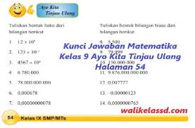 Kunci Jawaban Matematika Kelas 9 Ayo Kita Tinjau Ulang Halaman 54 Wali Kelas Sd