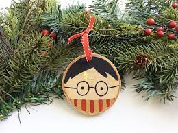 Harry Potter Ornament Harry Potter Christmas Wood Slice Ornament Christmas Decor Han Harry Potter Ornaments Harry Potter Christmas Ornaments Holiday Crafts