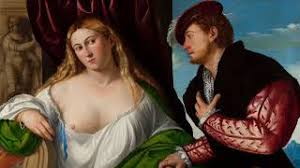 Huge collection, amazing choice, 100+ million high quality, affordable rf and rm images. Bernardino Licinio Young Lady And Her Suitor Galerie Canesso Paris Painting Detail