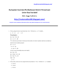 10 log x 2 t 15. Pdf Kumpulan Soal Dan Pembahasan Sistem Persamaan Linier Dua Variabel Dzul Part Iii Academia Edu