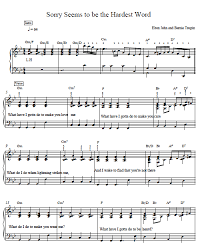 Sorry Seems To Be The Hardest Word Piano Tutorial Elton John Hardest Word Piano Sheet Piano Songs