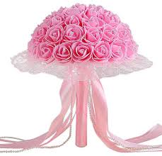 From single stem to blossoming bushel, just follow these simple instructions for a classic dome shaped wedding bouquet. Generic Crystal Lace Roses Bridesmaid Wedding Bouquet Bridal Artificial Silk Flowers Price From Jumia In Nigeria Yaoota