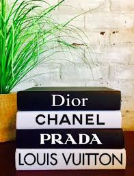 Packaging & printing online trade show. 4 Designer Books Chanel Louis Vuitton Dior Prada Decorative Books Bookshelf Decor Home Accessories Black Chanel Book Decor Book Decor Chanel Bedroom