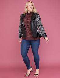 Lane Bryant Tweed Faux Leather Peplum Jacket 129 95 Leather Peplum Peplum Jacket Plus Size Outerwear