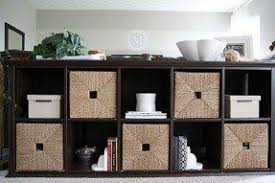 Image Result For Baskets For Ikea Hemnes Console Table Kid Friendly Family Room Living Room Storage Family Room Design