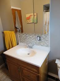 Explore Bathroom Backsplash Ideas On Pinterest See More Ideas About Best Best Half Bathr Small Bathroom Vanities Vanity Backsplash Unique Bathroom Vanity