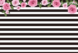 Black And White Stripes With Flowers Background Black White Streaks Photo Backdrop For Wedding Party Background Stripes Flowers Photography Backdrops Pink Stripes Background Wedding With Kids