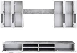 Trendteam smart living wohnzimmer anbauwand wohnwand ttx05, 170 x 124 x 46 cm in weiß hochglanz mit viel stauraum. Trendteam Wohnzimmer Anbauwand Wohnwand Wohnzimmerschrank Spider 270 X 183 X 41 Cm In Korpus Stone Dekor Front Weiss Hoc Wohnzimmerschranke Anbauwand Wohnwand