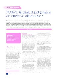 Pdf Purat Is Clinical Judgement An Effective Alternative
