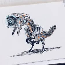 Fan Art From Horizon Zero Dawn These Machines Are So Beautifully Designed Its Almost A Shame To Fill Them Full Horizon Zero Dawn Horizon Zero Dawn Robot Art