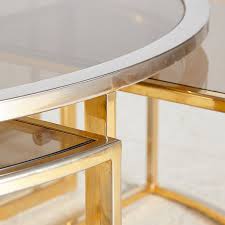 Average rating:0out of5stars, based on0reviews. Golden Framed Round Glass Coffee Table And Nesting Tables Set 1960s Set Of 5 For Sale At Pamono