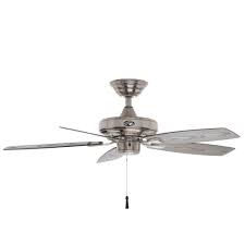 Hampton Bay Gazebo Ii 42 In Indoor Outdoor Brushed Nickel Ceiling Fan Yg187 Bn Ceiling Fan Brushed Nickel Ceiling Fan Ceiling Fans Without Lights
