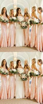 Pink Strapless Bridesmaid Dresses Sparkle Wedding Party Dresses Rose Gold Fashion Evenin Rose Gold Sequin Bridesmaid Dress Custom Bridesmaid Dress Bridesmaid