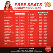 Pick up your first round of free seats 2018, with these offers available until 11th march 2018. Ahmad Caravan Free Seats Airasia Can T Decide Where To Facebook